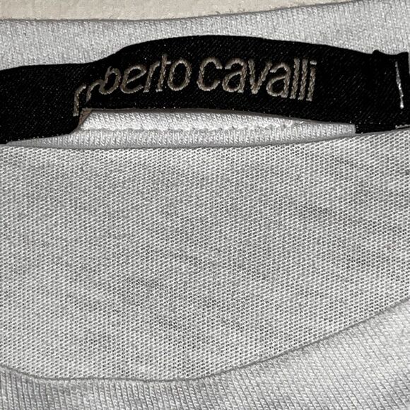 Roberto Cavalli Men's White Graphic Print Crewneck Cotton T-shirt, Size M - Picture 6 of 8